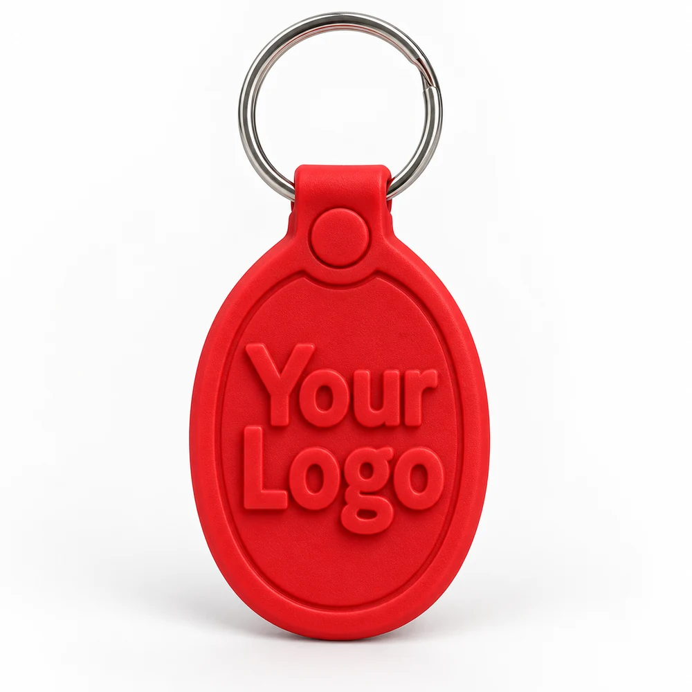 Raised Oval PVC Keychain